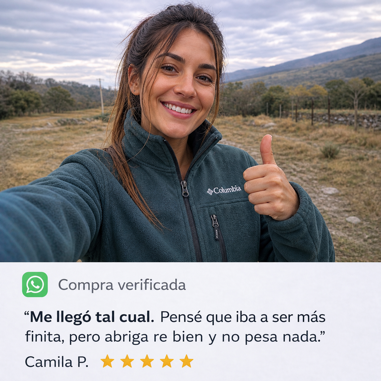 Campera micropolar mujer uso real